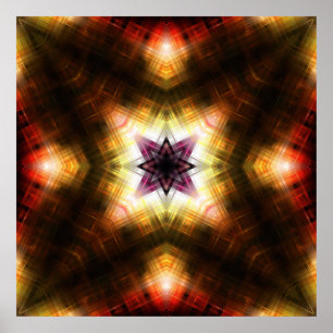 Stralende geometrische stervormige explosie met ab poster