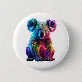 stralende gloeiende koala ronde button 5,7 cm