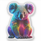 stralende gloeiende koala sticker (Voorkant)