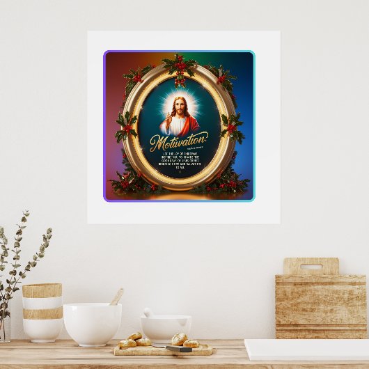 Stralende glorie: de vreugde van Kerstmis en reddi Poster (Keuken)