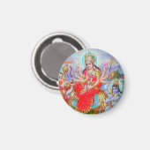 Stralende Godin Durga Ji Schilderij Magneet (Voorkant / Achterkant)