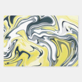 Stralende Golven van Geel, Wit en Grijs Inpakpapier Vel (Voorkant)