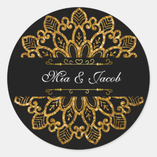 Stralende Gouden Mandala Stickers met Bloemrijke E