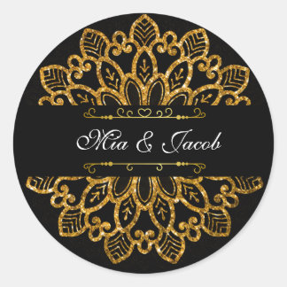 Stralende Gouden Mandala Stickers met Bloemrijke E