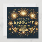 Stralende gouden Nieuwjaarsgroeten 2025 Feestdagenkaart (Voorkant)