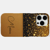 Stralende Gouden Sparkle (Glitter-Leather) Case-Mate iPhone Case (Achterkant (horizontaal))