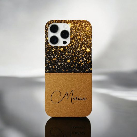 Stralende Gouden Sparkle (Glitter-Leather) Case-Mate iPhone Case