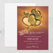 Stralende gouden trouwuitnodiging aankondiging (Voorkant / Achterkant)