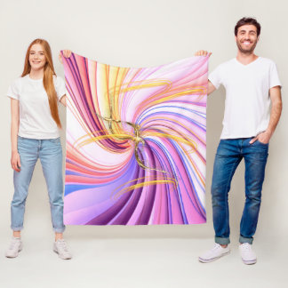 Stralende Gouden Wervelende Fleece Deken – Abstrac
