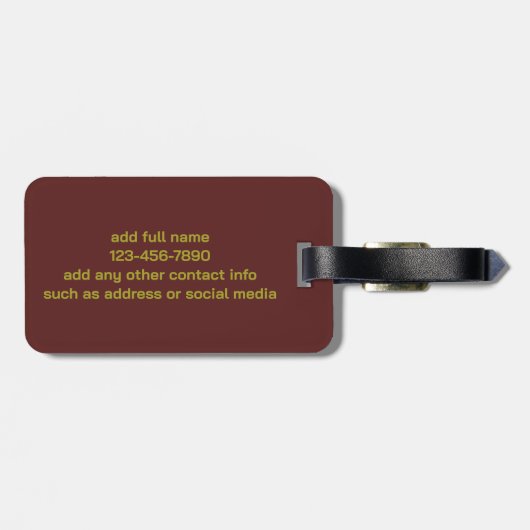 Stralende Gouden Zon op Rode Bagage Label (Achterkant horizontaal)