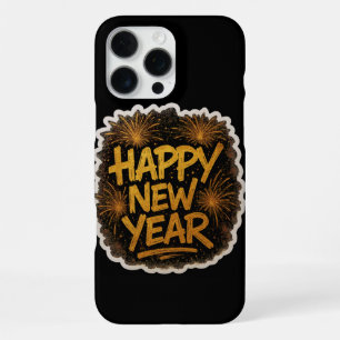 Stralende Graffiti-stijl Gelukkig Nieuwjaar Explos iPhone 16 Pro Max Hoesje