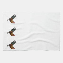 Stralende haan theedoek