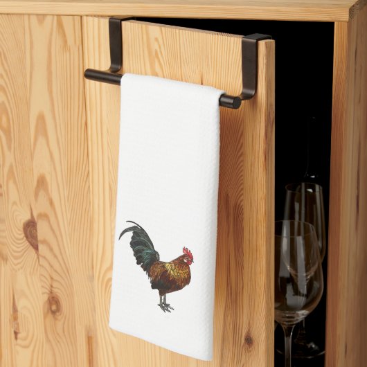 Stralende haan theedoek (Derde Gevouwen)