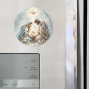 Stralende Heilige Familie Kerststal Magneet