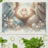Stralende Heilige Familie Kerststal Theedoek (Gevouwen)
