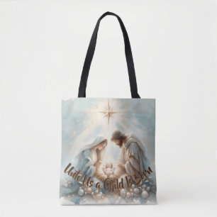 Stralende Heilige Familie Kerststal Tote Bag