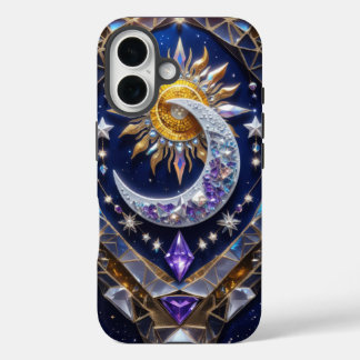 Stralende Hemelse Zon en Maan Design iPhone 16 Hoesje