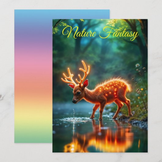 Stralende herten fauna watering hole forbs feestdagenkaart (Voorkant / Achterkant)