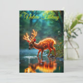 Stralende herten fauna watering hole forbs feestdagenkaart (Staand voorkant)