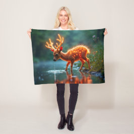 Stralende herten fauna watering hole forbs fleece deken