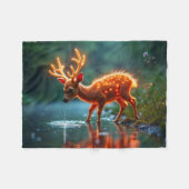 Stralende herten fauna watering hole forbs fleece deken (Voorkant (Horizontaal))