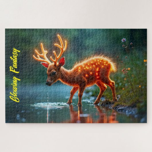Stralende herten fauna watering hole forbs legpuzzel (Horizontaal)