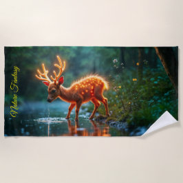 Stralende herten fauna watering hole forbs strandlaken