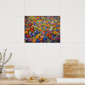 Stralende Horizon: De Oneindige Wildbloemstoot Poster (Keuken)