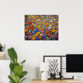 Stralende Horizon: De Oneindige Wildbloemstoot Poster (Thuiskantoor)