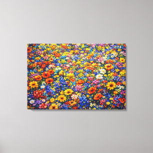 Stralende Horizon: De Oneindige Wilde Bloemengolf Canvas Afdruk