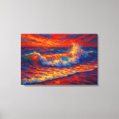 Stralende Horizon: De Primitieve Regenbooggolf Canvas Afdruk (Voorkant)