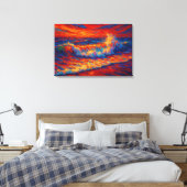 Stralende Horizon: De Primitieve Regenbooggolf Canvas Afdruk (Insitu (Slaapkamer))