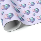 Stralende iriserende regenboogkleurige harten cadeaupapier (Rol Hoek)