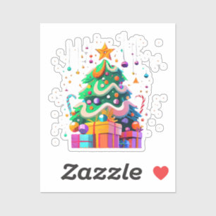 Stralende Kerstboom Magie Sticker