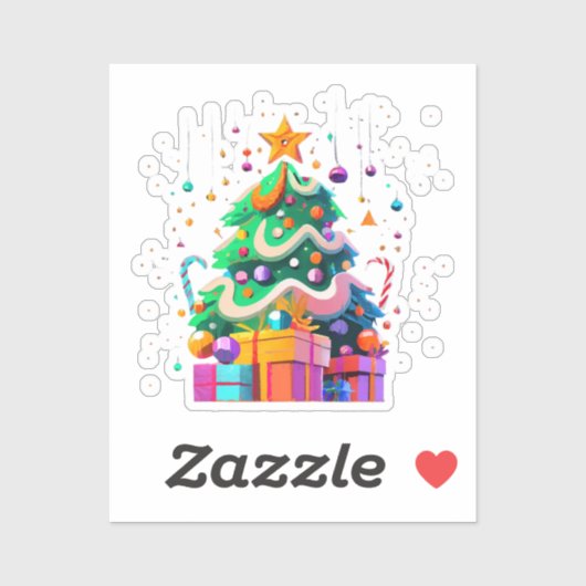 Stralende Kerstboom Magie Sticker (Vel)
