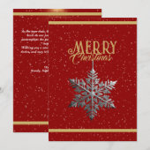 Stralende Kerstgroeten: Goud, Rood & Zilver Ho Feestdagenkaart (Voorkant / Achterkant)