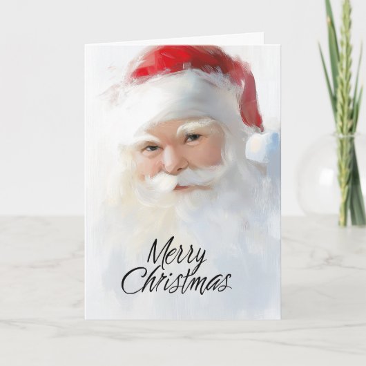 Stralende Kerstman Kerstmis Kaart (Voorkant)