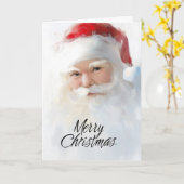 Stralende Kerstman Kerstmis Kaart (Gele Bloem)