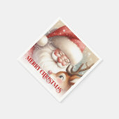 Stralende Kerstman Rudolph Kerstfeest Servetten (Hoek)
