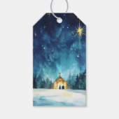 Stralende kerstster boven Bethlehem Cadeaulabel (Voorkant)