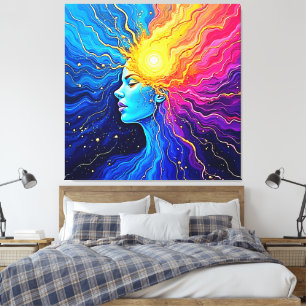 Stralende Kosmische Geest Ontwaken Canvas Afdruk