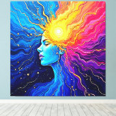 Stralende Kosmische Geest Ontwaken Canvas Afdruk (Insitu (Houten vloer))