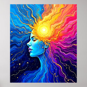 Stralende Kosmische Geest Ontwaken Poster