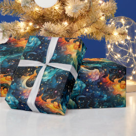 Stralende Kosmische Kleurwervelingen Cadeaupapier