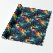 Stralende Kosmische Kleurwervelingen Cadeaupapier (Uitgerold)
