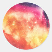 Stralende Kosmische Nevel Ronde Sticker (Voorkant)