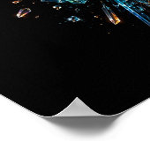 Stralende Kristaluitbarsting 3D Abstracte Poster (Hoek)