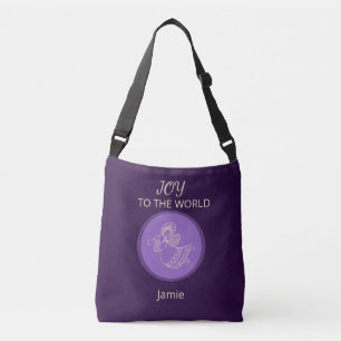 Stralende Lavendel Engel van Vreugde Eerste Naam G Crossbody Tas