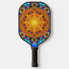 Stralende Levendige Kaleidoscopische Zonneuitbarst Pickleball Paddle