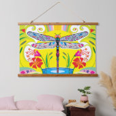 Stralende Libel en Wilde Bloemen Hangend Wandkleed (Slaapkamer)